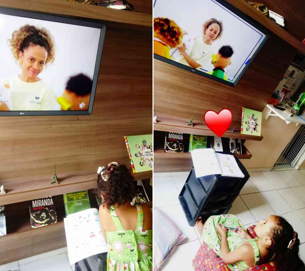 Confira o depoimento de uma professora do Rio de Janeiro que assistiu à estreia do Programa Alfa e Beto na TV- 1º Ano com sua filha de 4 anos